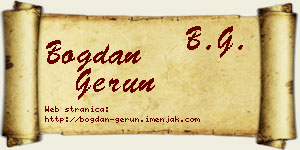 Bogdan Gerun vizit kartica